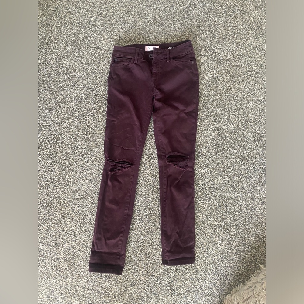 Maroon skinny jeans